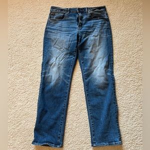 Mens 34x32 Athletic Fit blue jeans.
